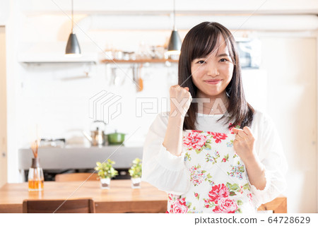 Morning-the beginning of the day-a young woman who works hard 64728629