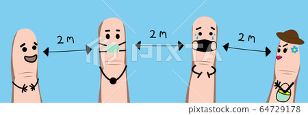 Fingers Social Distancing banner. Keeping distance to protect from COVID-19 corona virus diseases. Idea for COVID-19 outbreak and prevention Fingers Social Distancing banner. Keeping distance to protect from COVID-19 corona virus diseases. Idea for COVID-19 outbreak and prevention 64729178