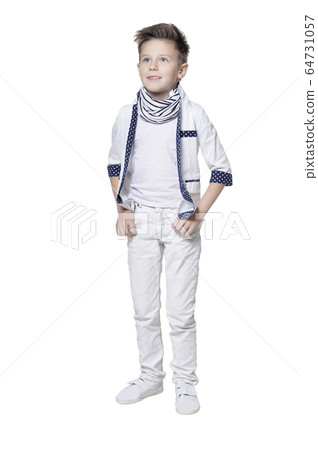 Cute boy posing isolated on white background 64731057