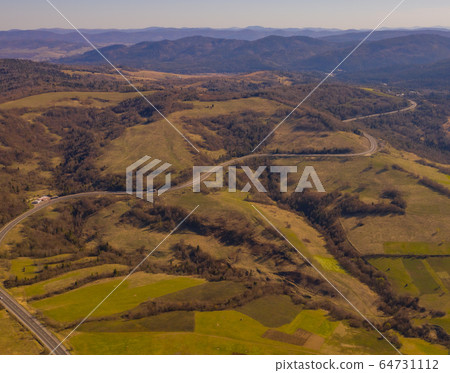 Aerial Drone Foto View Carpathian Aerial Drone Foto View Carpathian 64731112