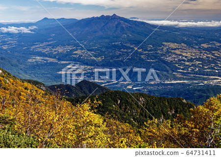 從三洋藥師岳看的八嶽山脈 從三洋藥師岳看的八嶽山脈 64731411