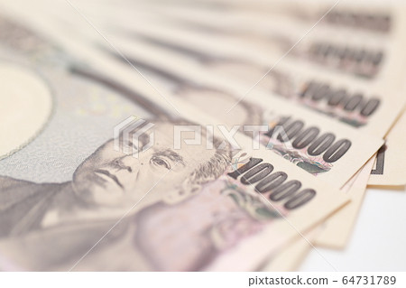 10,000-yen bill (10000-yen bill, new ticket, gold banknote, Japanese banknote, circulation currency, close-up copy space) 10,000-yen bill (10000-yen bill, new ticket, gold banknote, Japanese banknote, circulation currency, close-up copy space) 64731789