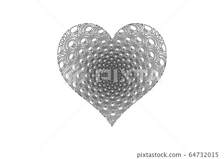 Hand drawn textured heart symbol on isolated background. valentine's day, 64732015
