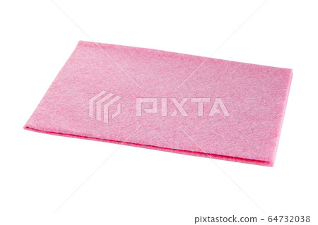 Cleaning pink micro fiber cloth isolated on white background. Cleaning pink micro fiber cloth isolated on white background. 64732038