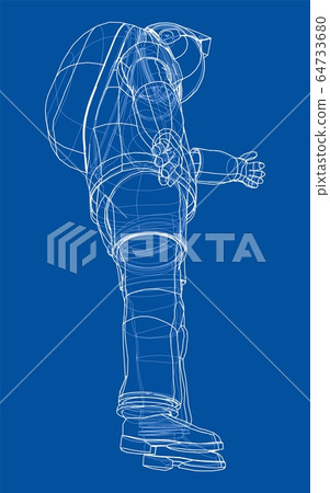 Astronaut concept. Vector rendering of 3d 64733680