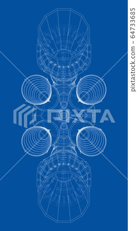 Space rocket concept outline. Vector 64733685