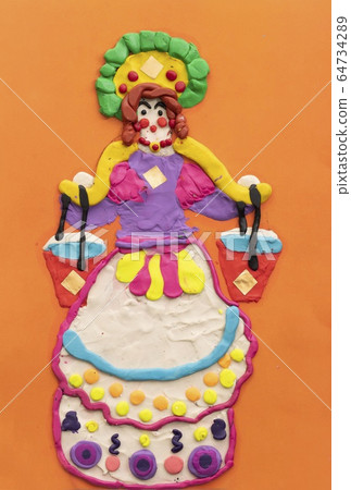 Children plasticine crafts of Dymkovo toy view Children plasticine crafts of Dymkovo toy view 64734289