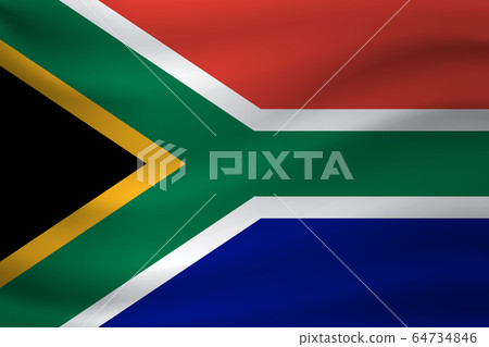 Waving flag of South Africa. Vector illustration Waving flag of South Africa. Vector illustration 64734846