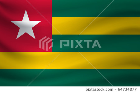 Waving flag of Togo. Vector illustration Waving flag of Togo. Vector illustration 64734877