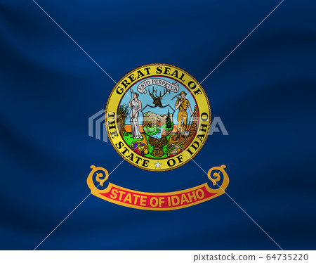 Waving flag of Idaho. Vector illustration Waving flag of Idaho. Vector illustration 64735220