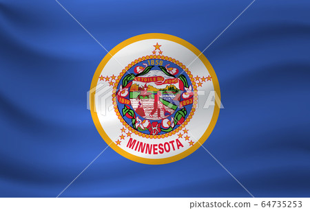 Waving Flag Of Minnesota. Vector Illustration - Stock Illustration ...