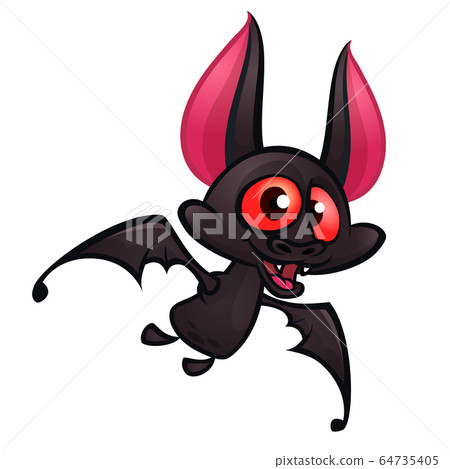 Illustration of Cute Cartoon Halloween bat flying - Stock Illustration ...