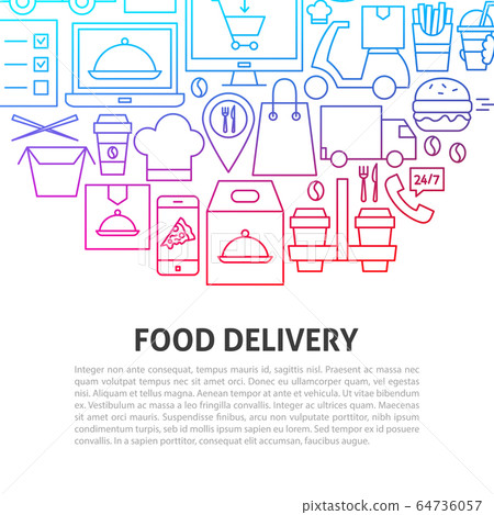 Food Delivery Line Concept Food Delivery Line Concept 64736057