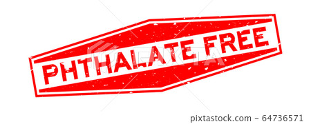 Grunge red phthalate free word hexagon rubber seal stamp on white background Grunge red phthalate free word hexagon rubber seal stamp on white background 64736571