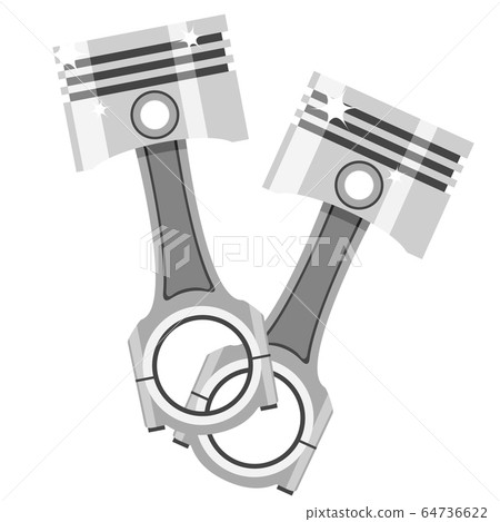 Two pistons with connecting rods, parts of an 64736622