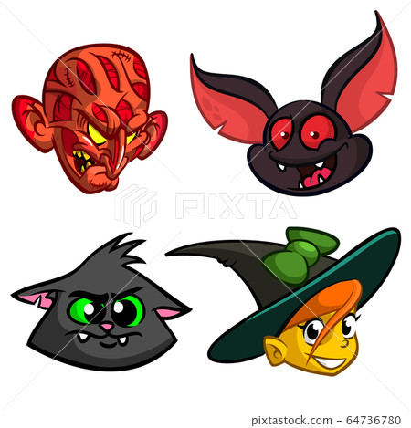 Cartoon monster characters icons set.  64736780