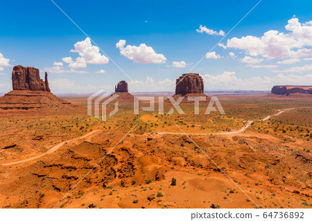 Monument Valley on the border between Arizona and 64736892