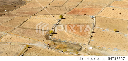 Abstract geometric shape agriculture parcel field Abstract geometric shape agriculture parcel field 64738237
