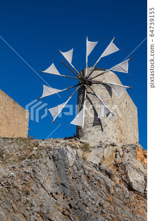 Windmills at Pinakiano, Crete, Greece Windmills at Pinakiano, Crete, Greece 64739155