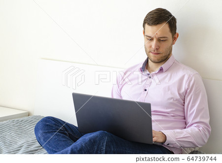 Coronavirus. Quarantine. A man in a shirt and Coronavirus. Quarantine. A man in a shirt and 64739744