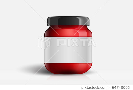 Jam jar glass isolated on white background. Jam jar glass isolated on white background. 64740005