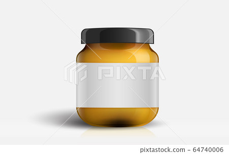 Jam jar glass isolated on white background. Jam jar glass isolated on white background. 64740006