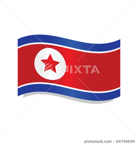 Waving flag of North Korea Waving flag of North Korea 64740694