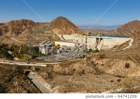 hydroelectric power station on Naryn river 64741209