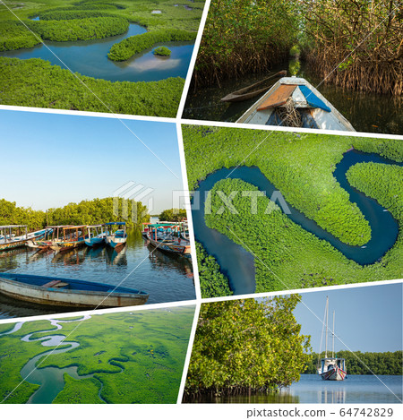 Collage of popular tourist destinations in 64742829