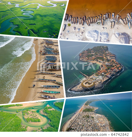 Collage of popular tourist destinations in 64742842