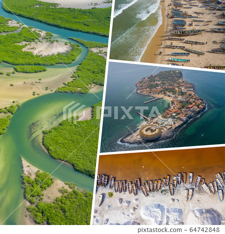 Collage of popular tourist destinations in Collage of popular tourist destinations in 64742848