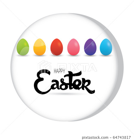 Happy easter button - Stock Illustration [64743817] - PIXTA