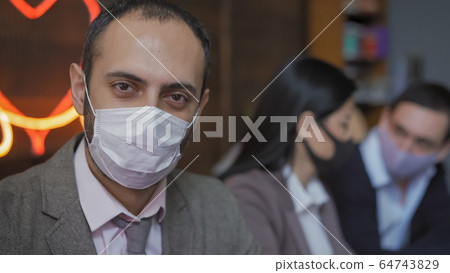 Business Man Working During Epidemic Of Coronavirus 64743829