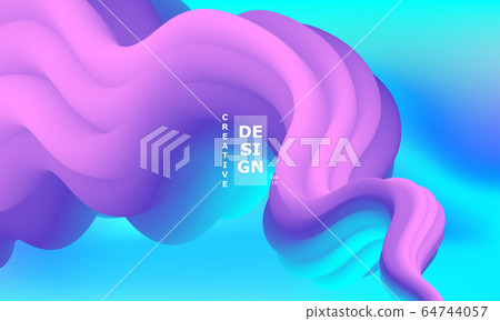 Vibrant Design. Liquid Color. Fluid Background. 64744057