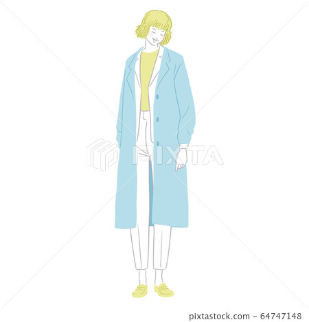 時尚的年輕女子(全身,春天,秋天) 時尚的年輕女子(全身,春天,秋天) 64747148