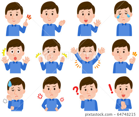 男性面部表情設置上半身圖標說明 男性面部表情設置上半身圖標說明 64748215