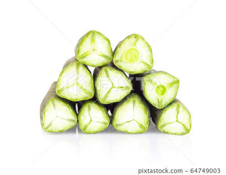 Moringa pods isolated on white background, herb 64749003