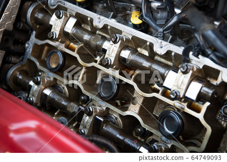 Inside of V-6 DOHC engine 64749093
