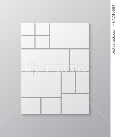 Vector empty collage thirteen frames, images photo Vector empty collage thirteen frames, images photo 64749684