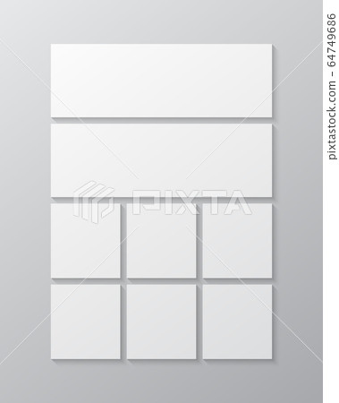 Vector empty collage eight frames, images photo 64749686