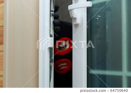 One man (Residential invasion thief crime criminal illegal culprit villain stolen cigarette hat disguised suspect case criminal) 64750640