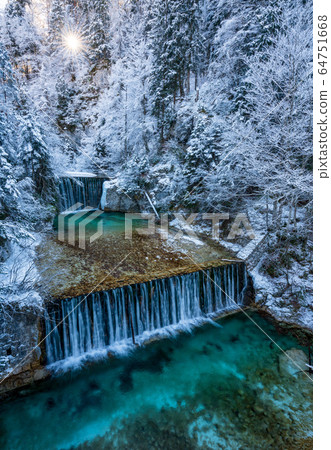 Beautiful Waterfall in winter, Slovenia, Europe Beautiful Waterfall in winter, Slovenia, Europe 64751668
