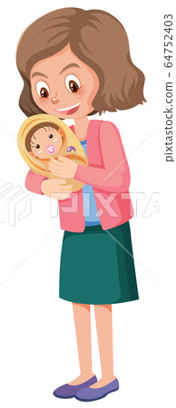 Mother and happy kid on white background Mother and happy kid on white background 64752403