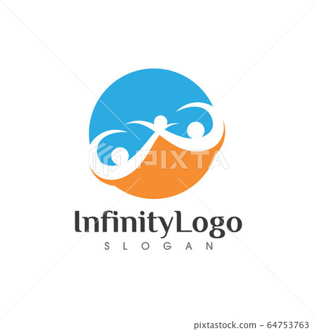 Infinity Family care Vector illustration Logo - Stock Illustration ...