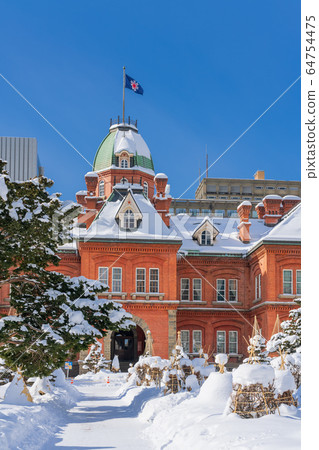 Former Hokkaido Government Office Building on a snowy day 64754475