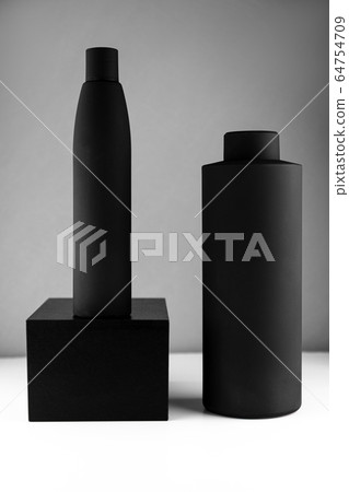 Natural cosmetic cream, serum, shampoo, skincare blank bottle packaging, bio organic product. beauty and spa concept. 64754709