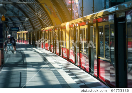 S-Bahn train  at main train station (Hauptbahnf) 64755586