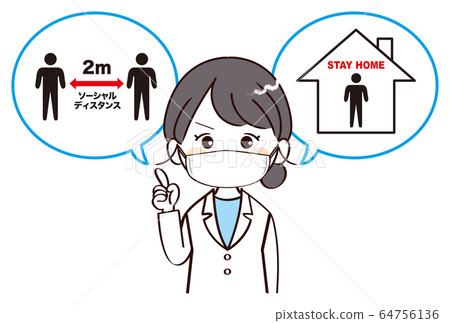 Women, doctors, social distances, stay at home 64756136