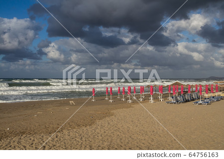 Empty beach in the autumn, Crete, Greece 64756163