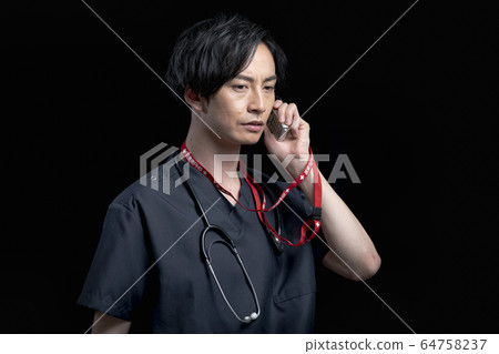 Black back scrub male doctor portrait 64758237